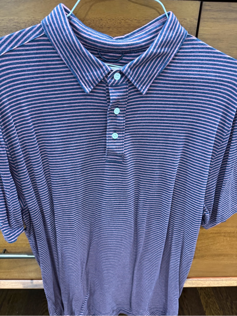 Faherty Narrow Pink and Purple Striped Polo